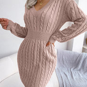 Vestido Sweater con Twist en la Cintura — Estilo Otoño Moderno - QueensalesOF