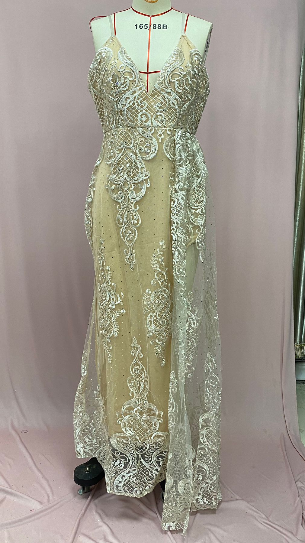 2025 Cross-Border Summer European and American Amazon Outer Women's Dress Ebay Suspender Sleeveless Mesh Cut Out Long Skirt