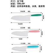 Children's Safety Food Knife Set 4-Piece Early Education Kitchen Plastic Knife Baking Bread Serrated Knife - QueensalesOF