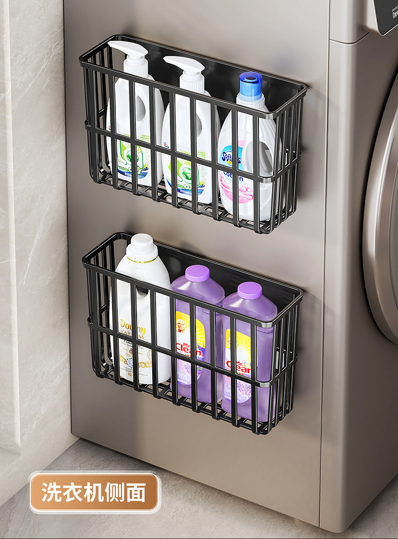 Kitchen Refrigerator Storage Rack for Cling Film, Paper Towels, and Condiments, Side Gap Organizer
