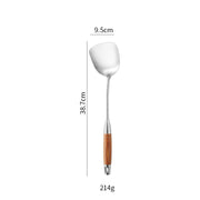Cross-Border Kitchenware 316 Stainless Steel Spatula for Cooking Household Soup Spoon Rosewood Handle Spatula Kitchen Utensils Frying Spoon - QueensalesOF