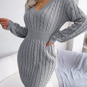 Vestido Sweater con Twist en la Cintura — Estilo Otoño Moderno - QueensalesOF