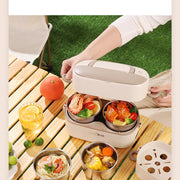 Heating lunch box can be inserted into the electric insulation electric cooking electric heating lunch box self-heating office workers office hot food artifact - QueensalesOF