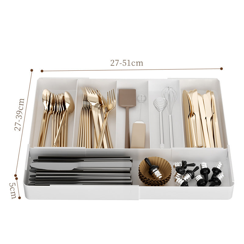 Kitchen Storage Cabinet Household Cabinet Built-in Divided Knife and Fork Chopsticks Kitchen Drawer Partition Tableware Storage Box