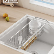 Stainless Steel Kitchen Telescopic Sink Rack Drying Bowl Chopsticks Wipe Household Dishes Multi-functional Storage Rack Cross-border - QueensalesOF