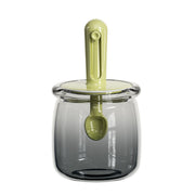 Retractable Seasoning Box Glass Kitchen Seasoning Jar Spoon Lid Integrated Monosodium Glutamate Seasoning Jar Household Salt Jar Seasoning Bottle suit - QueensalesOF
