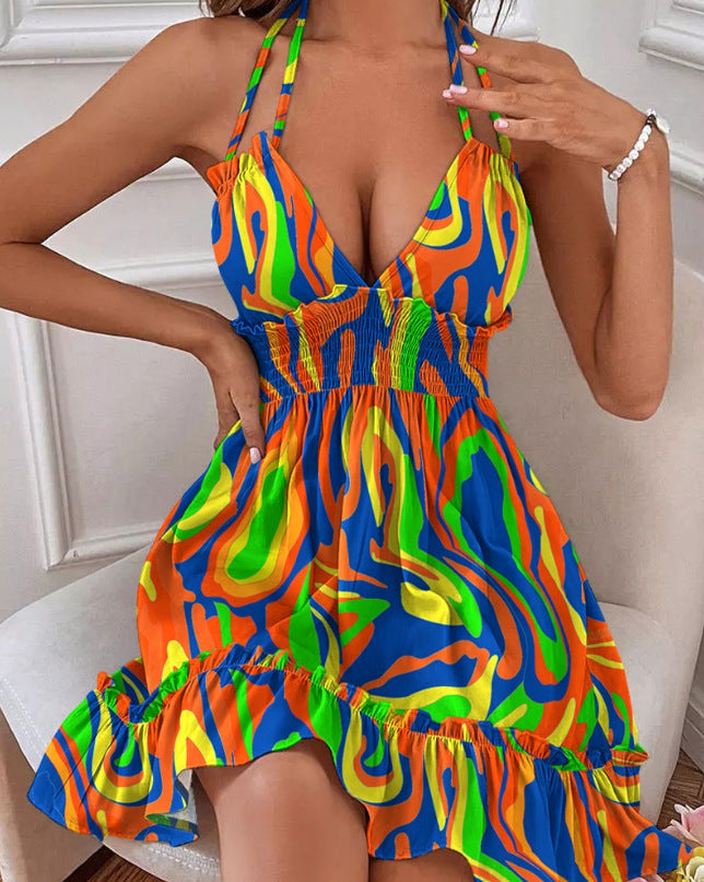 Vestido Plisado con Escote V — Elegancia Casual Moderna - QueensalesOF