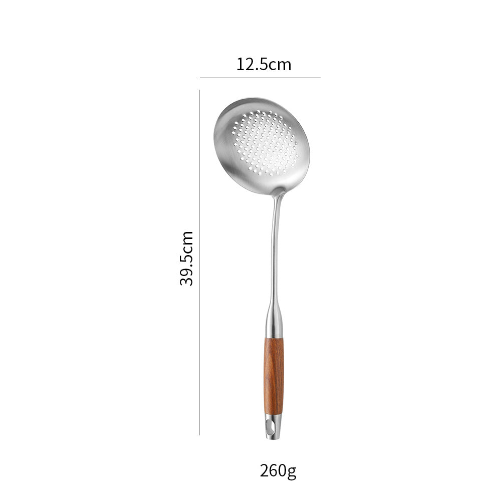 Cross-Border Kitchenware 316 Stainless Steel Spatula for Cooking Household Soup Spoon Rosewood Handle Spatula Kitchen Utensils Frying Spoon