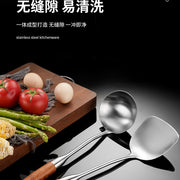 Cross-Border Kitchenware 316 Stainless Steel Spatula for Cooking Household Soup Spoon Rosewood Handle Spatula Kitchen Utensils Frying Spoon - QueensalesOF