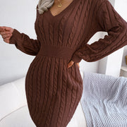 Vestido Sweater con Twist en la Cintura — Estilo Otoño Moderno - QueensalesOF