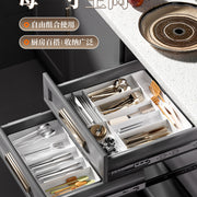Kitchen Storage Cabinet Household Cabinet Built-in Divided Knife and Fork Chopsticks Kitchen Drawer Partition Tableware Storage Box - QueensalesOF