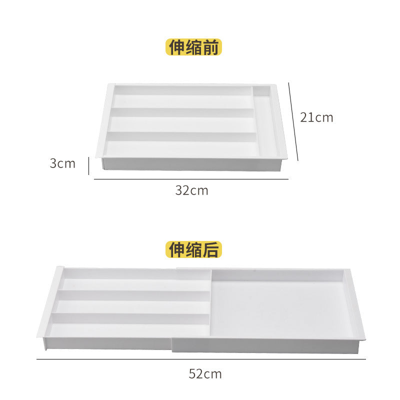 Kitchen Storage Cabinet Household Cabinet Built-in Divided Knife and Fork Chopsticks Kitchen Drawer Partition Tableware Storage Box - QueensalesOF
