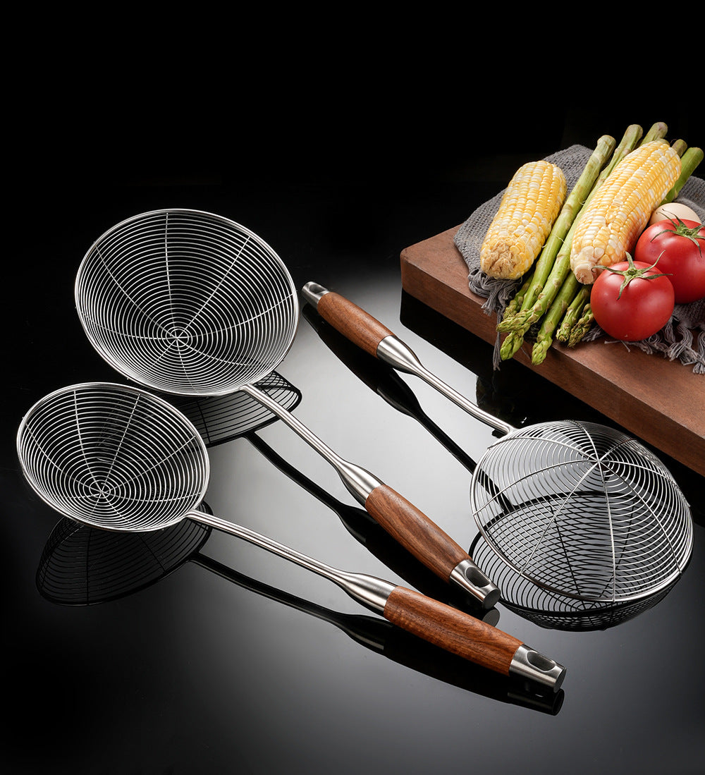 Cross-Border Kitchenware 316 Stainless Steel Spatula for Cooking Household Soup Spoon Rosewood Handle Spatula Kitchen Utensils Frying Spoon