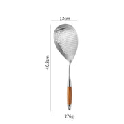 Cross-Border Kitchenware 316 Stainless Steel Spatula for Cooking Household Soup Spoon Rosewood Handle Spatula Kitchen Utensils Frying Spoon - QueensalesOF