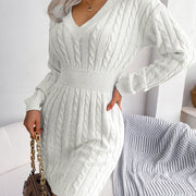 Vestido Sweater con Twist en la Cintura — Estilo Otoño Moderno - QueensalesOF