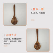 Teak Wood Six-Piece Set, Solid Wood, Environmentally Friendly, Does Not Damage Pots, Good Heat Insulation, Kitchen Functional Spoon and Spatula Set - QueensalesOF