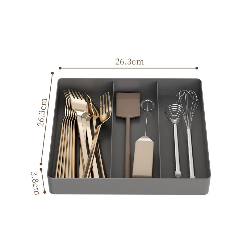 Kitchen Storage Cabinet Household Cabinet Built-in Divided Knife and Fork Chopsticks Kitchen Drawer Partition Tableware Storage Box