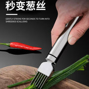 Stainless Steel Onion Cutter, Onion Knife, Shredder, Kitchen Tool, Shredding Knife, Multifunctional Kitchen Utensil with Hanging Hole, Grater - QueensalesOF