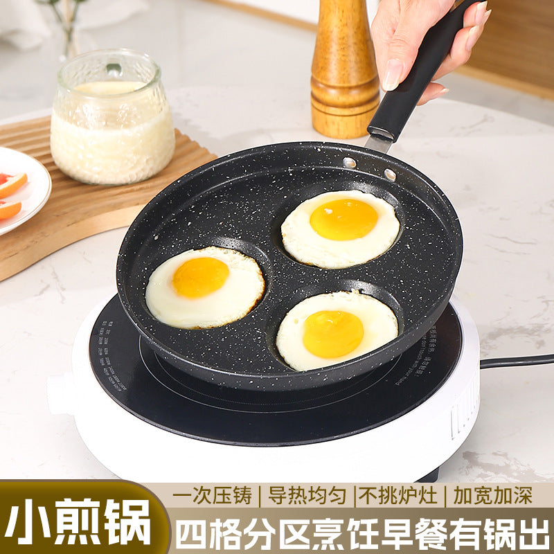 Manufacturer Wholesale Pancake Frying Pan Flats Bottom Four-Hole Non-Stick Pan Household Omelette Artifact Breakfast Pan Kitchen Utensils Eggs - QueensalesOF