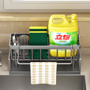 Kitchen Sink Drain Rack Faucet Multi-Purpose Drain Ventilation with Towel Bar Sponge Dishwashing Liquid Storage Rack - QueensalesOF