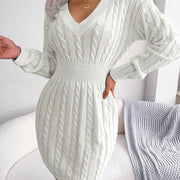 Vestido Sweater con Twist en la Cintura — Estilo Otoño Moderno - QueensalesOF