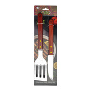Outdoor camping barbecue tools combination stainless steel grill suit wooden handle fork shovel clip BBQ accessories cloth bag - QueensalesOF
