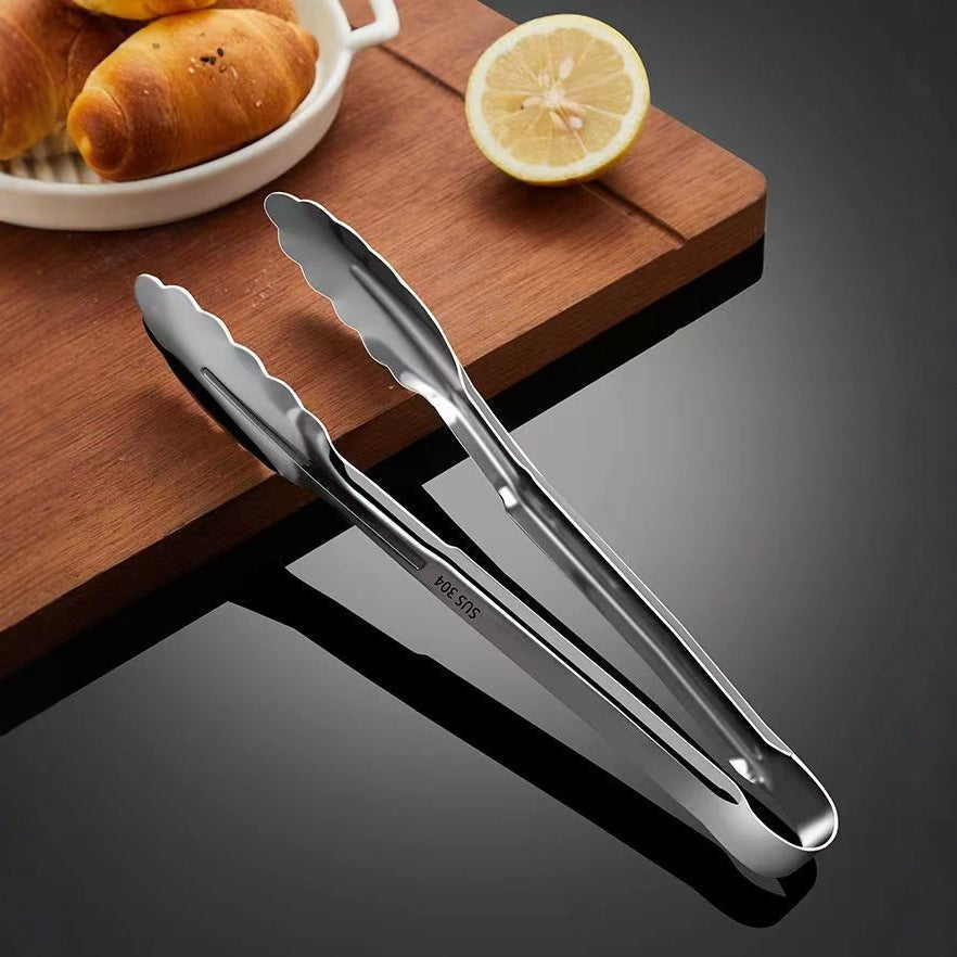 304 Stainless Steel Tongs Commercial Kitchen Tongs Barbecue Steak Barbecue Tongs Anti-Scalding Bread Tongs