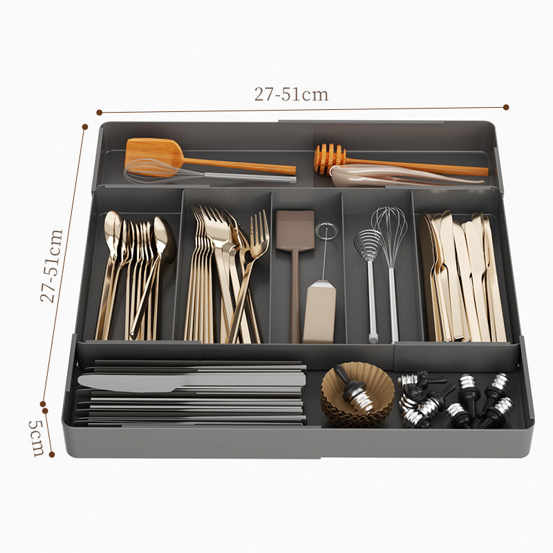 Kitchen Storage Cabinet Household Cabinet Built-in Divided Knife and Fork Chopsticks Kitchen Drawer Partition Tableware Storage Box