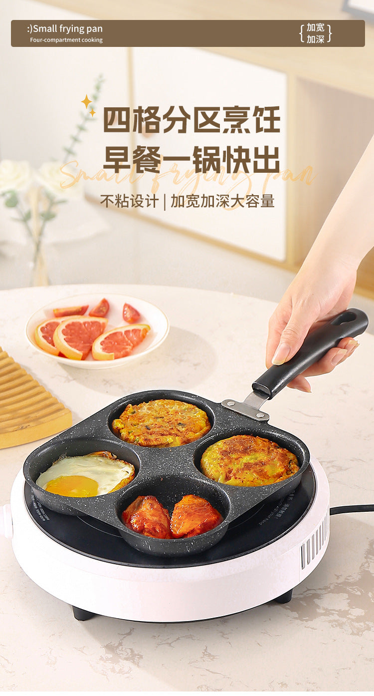 Manufacturer Wholesale Pancake Frying Pan Flats Bottom Four-Hole Non-Stick Pan Household Omelette Artifact Breakfast Pan Kitchen Utensils Eggs