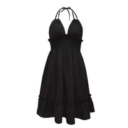 Vestido Plisado con Escote V — Elegancia Casual Moderna - QueensalesOF