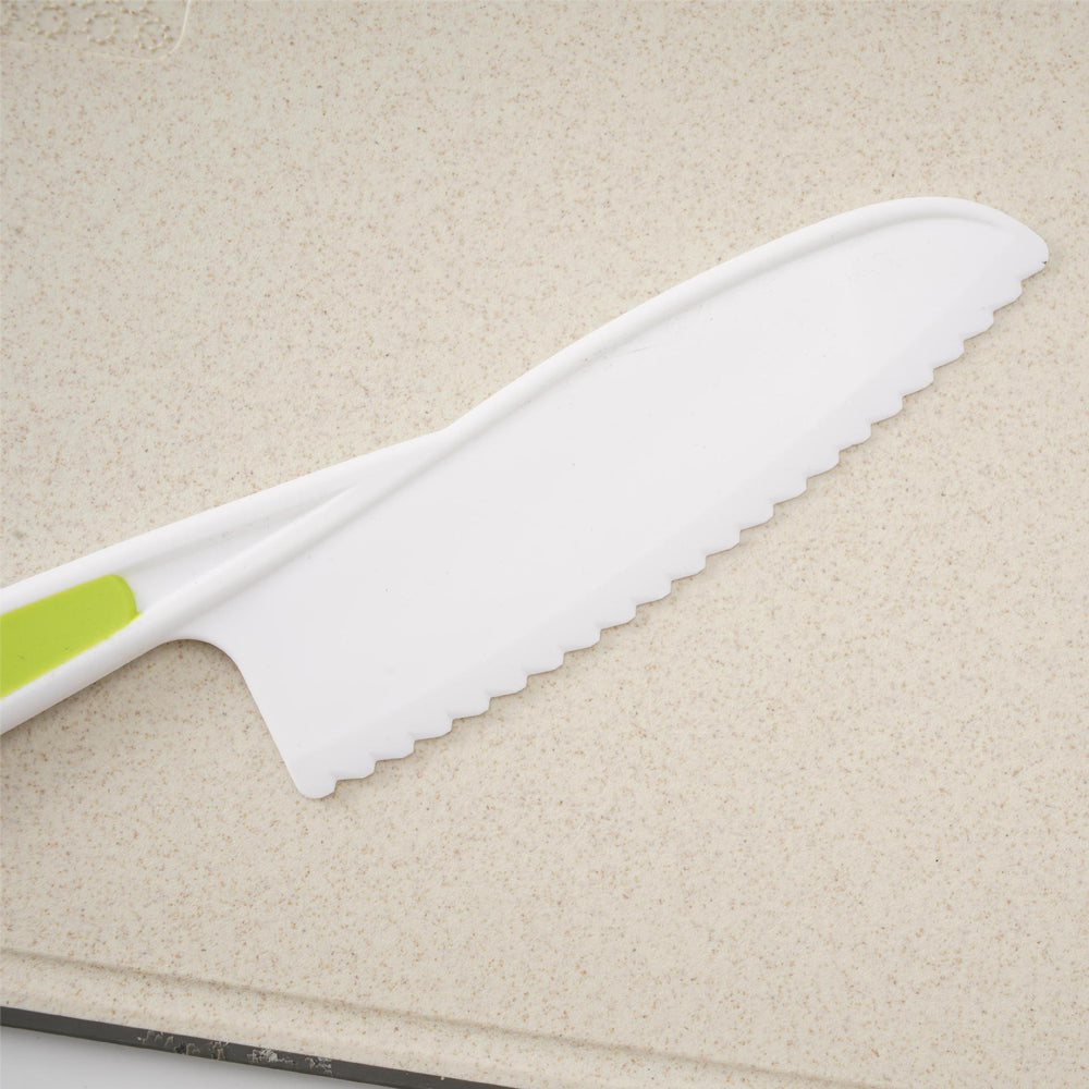 Children's Safety Food Knife Set 4-Piece Early Education Kitchen Plastic Knife Baking Bread Serrated Knife - QueensalesOF