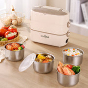Heating lunch box can be inserted into the electric insulation electric cooking electric heating lunch box self-heating office workers office hot food artifact - QueensalesOF