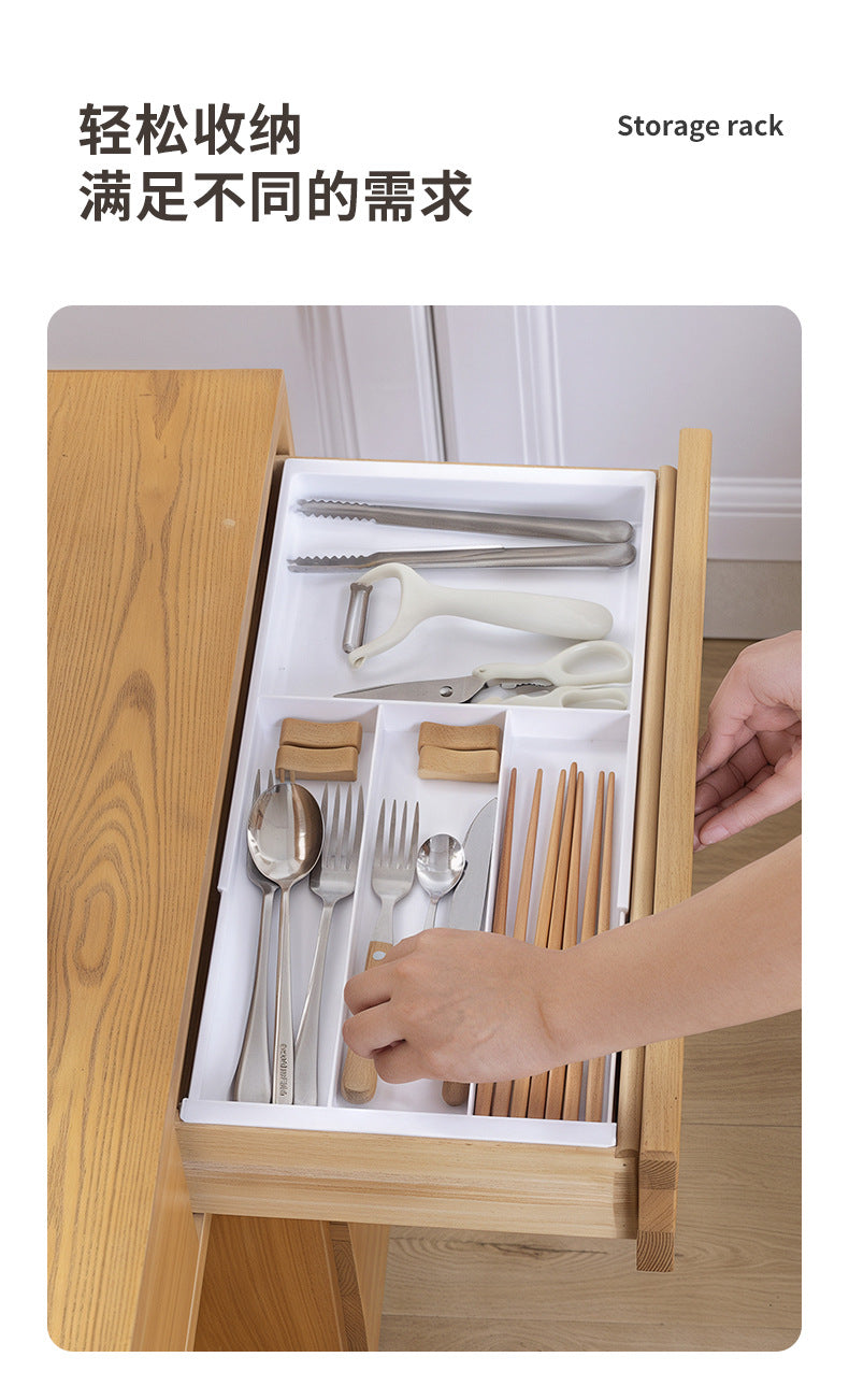Household Partition Organizer Kitchen Storage Tray Detachable Tray Kitchen Drawer Retractable Storage Box