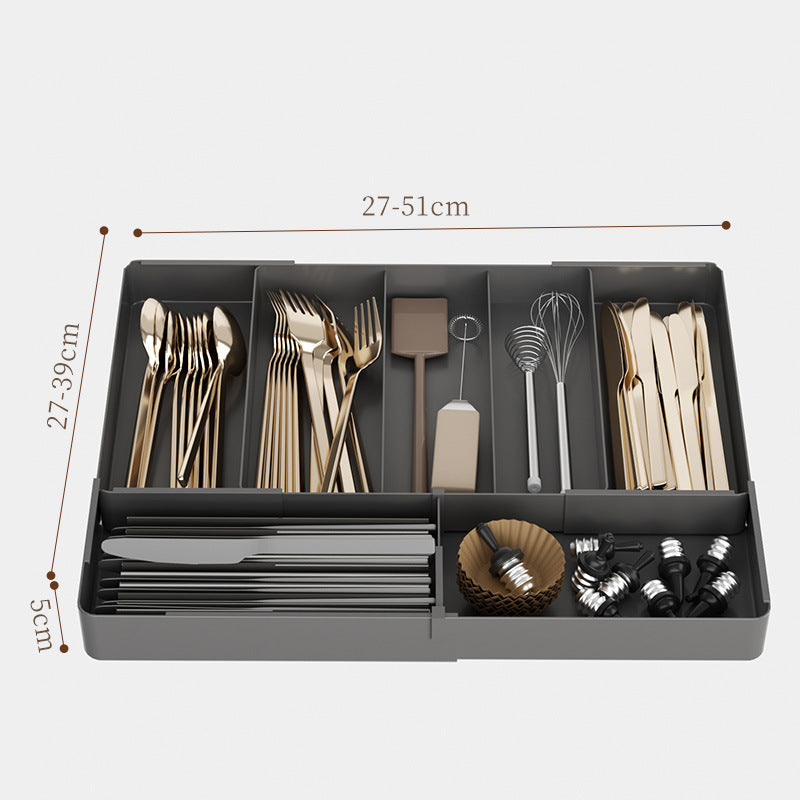 Kitchen Storage Cabinet Household Cabinet Built-in Divided Knife and Fork Chopsticks Kitchen Drawer Partition Tableware Storage Box