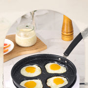 Manufacturer Wholesale Pancake Frying Pan Flats Bottom Four-Hole Non-Stick Pan Household Omelette Artifact Breakfast Pan Kitchen Utensils Eggs - QueensalesOF