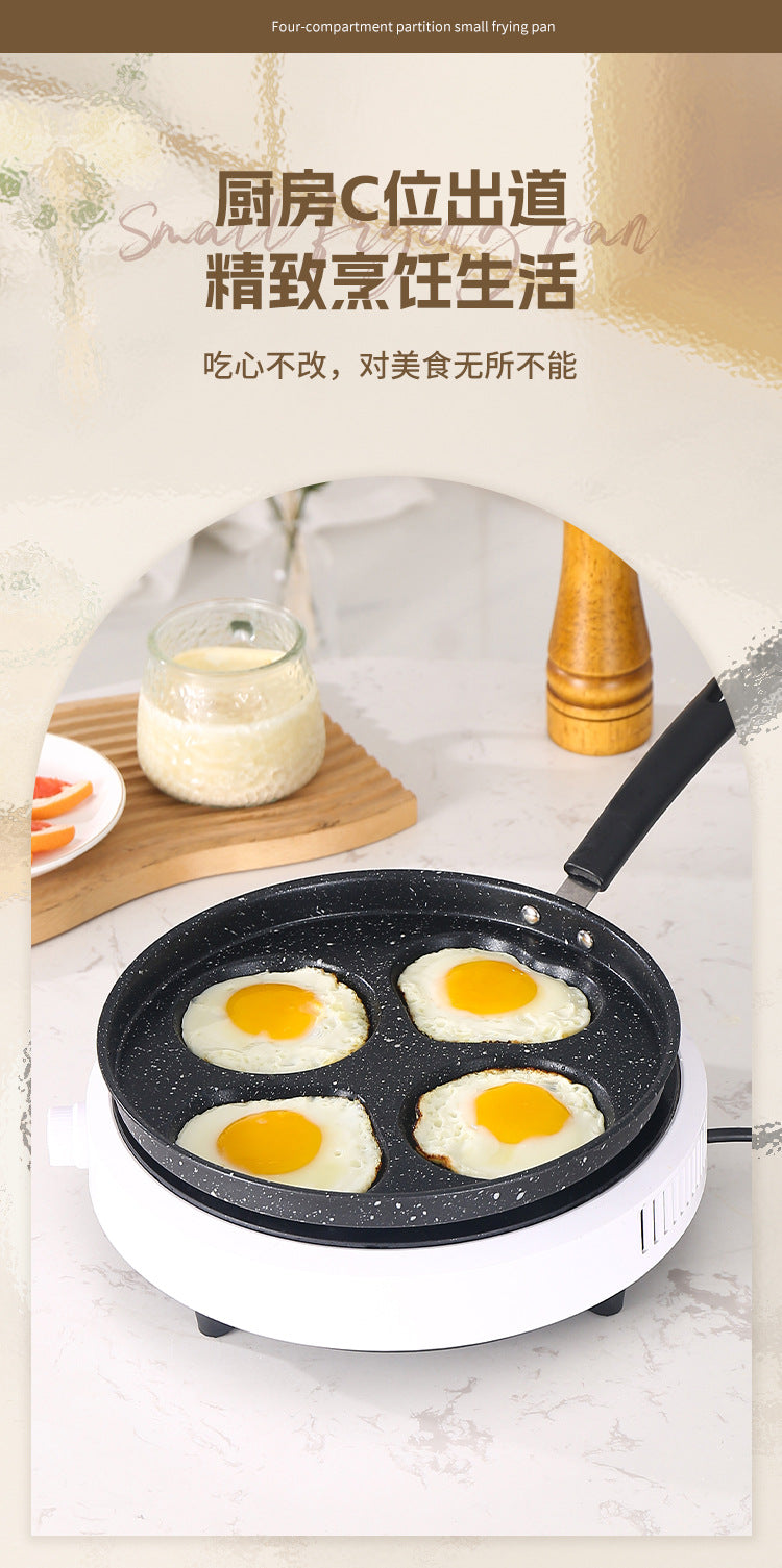 Manufacturer Wholesale Pancake Frying Pan Flats Bottom Four-Hole Non-Stick Pan Household Omelette Artifact Breakfast Pan Kitchen Utensils Eggs