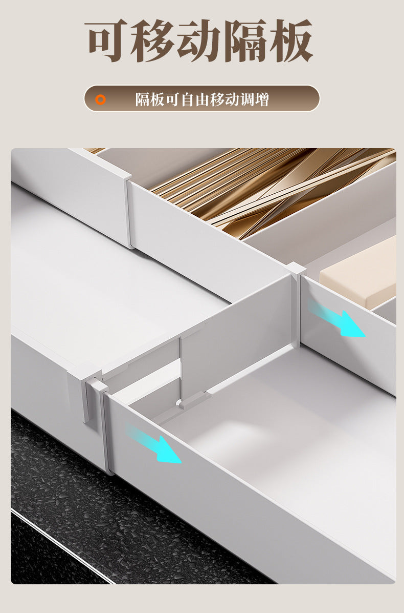 Kitchen Storage Cabinet Household Cabinet Built-in Divided Knife and Fork Chopsticks Kitchen Drawer Partition Tableware Storage Box