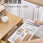 Household Partition Organizer Kitchen Storage Tray Detachable Tray Kitchen Drawer Retractable Storage Box - QueensalesOF
