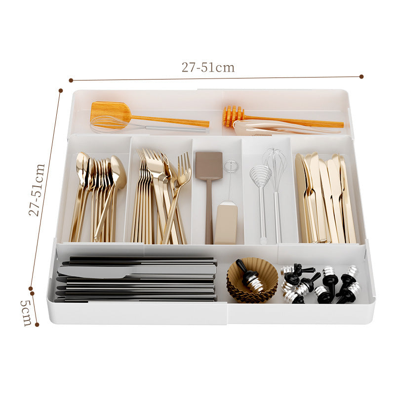 Kitchen Storage Cabinet Household Cabinet Built-in Divided Knife and Fork Chopsticks Kitchen Drawer Partition Tableware Storage Box