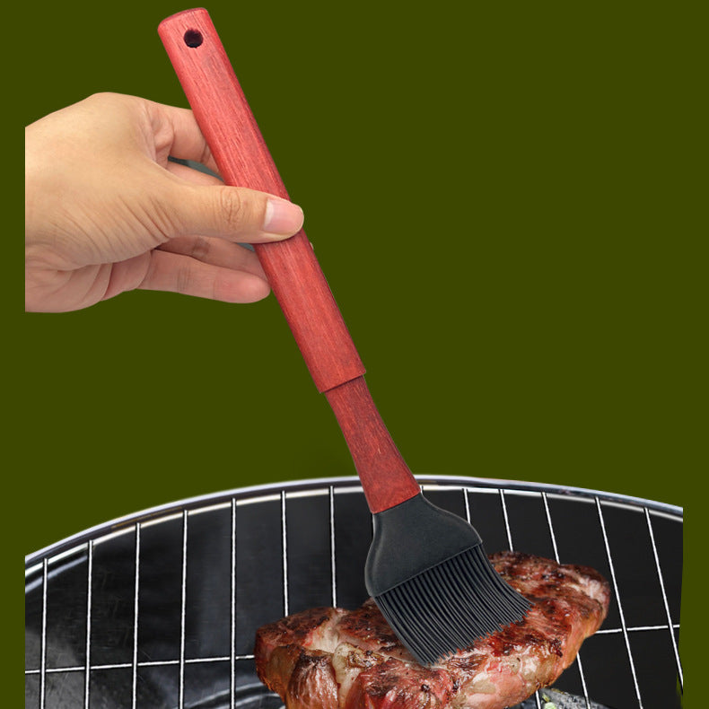 Outdoor camping barbecue tools combination stainless steel grill suit wooden handle fork shovel clip BBQ accessories cloth bag - QueensalesOF
