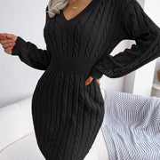 Vestido Sweater con Twist en la Cintura — Estilo Otoño Moderno - QueensalesOF
