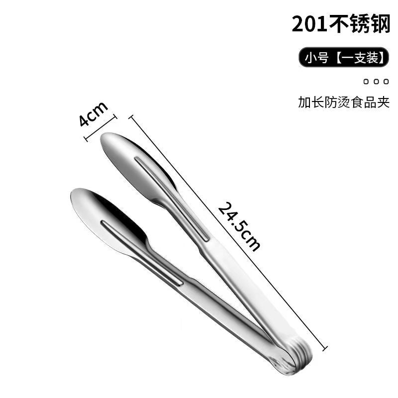 304 Stainless Steel Tongs Commercial Kitchen Tongs Barbecue Steak Barbecue Tongs Anti-Scalding Bread Tongs
