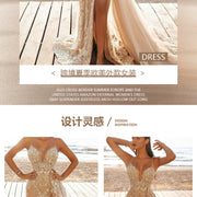 Vestido Maxi con Cutouts en Malla — Estilo Verano Sin Límites - QueensalesOF