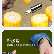 Outdoor camping barbecue tools combination stainless steel grill suit wooden handle fork shovel clip BBQ accessories cloth bag - QueensalesOF