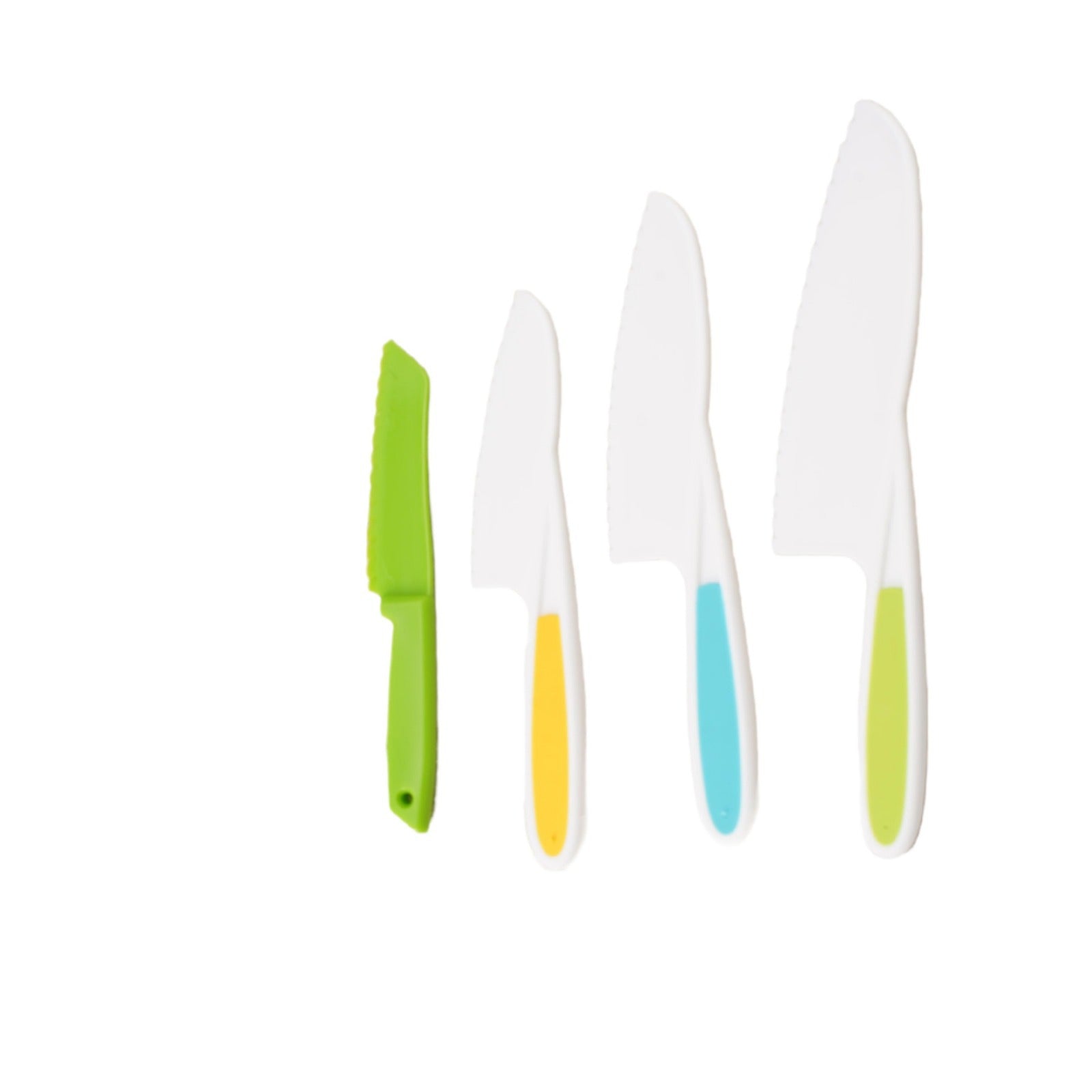 Children's Safety Food Knife Set 4-Piece Early Education Kitchen Plastic Knife Baking Bread Serrated Knife