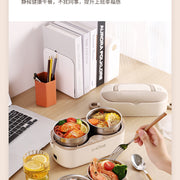 Heating lunch box can be inserted into the electric insulation electric cooking electric heating lunch box self-heating office workers office hot food artifact - QueensalesOF
