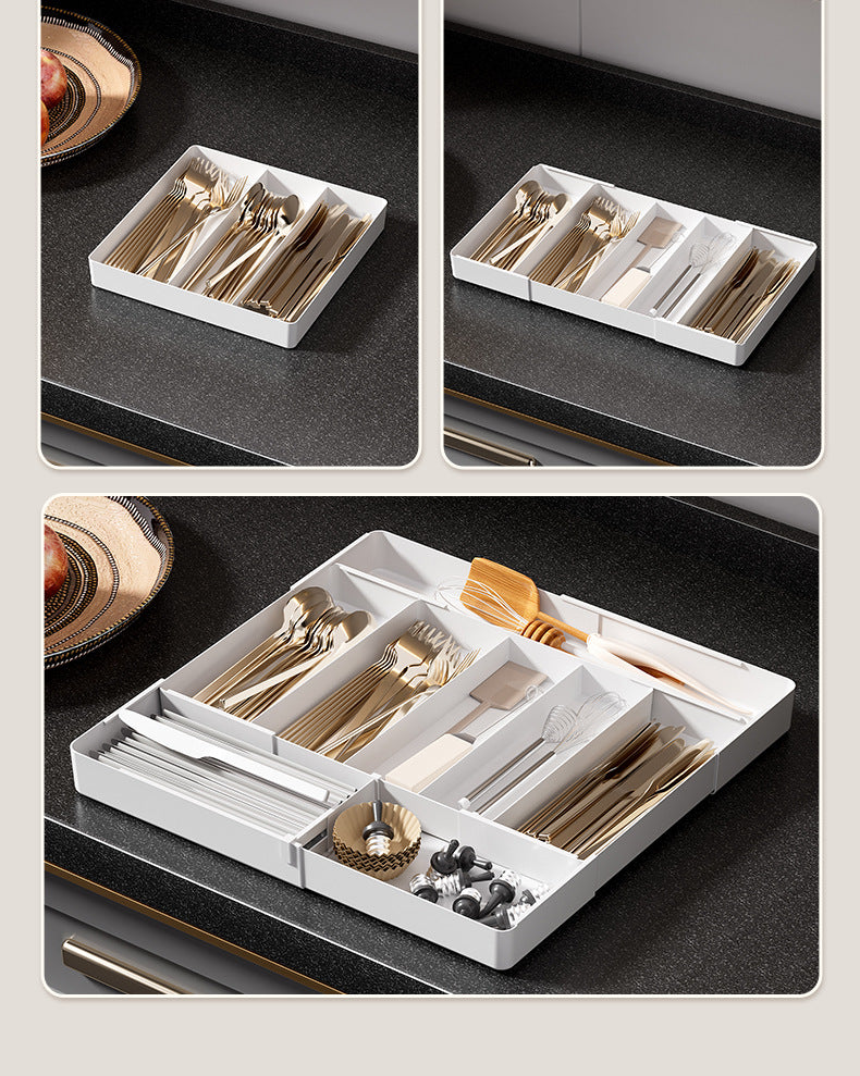 Kitchen Storage Cabinet Household Cabinet Built-in Divided Knife and Fork Chopsticks Kitchen Drawer Partition Tableware Storage Box