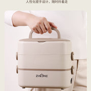 Heating lunch box can be inserted into the electric insulation electric cooking electric heating lunch box self-heating office workers office hot food artifact - QueensalesOF