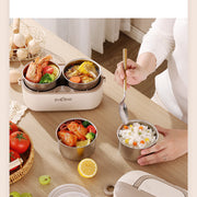 Heating lunch box can be inserted into the electric insulation electric cooking electric heating lunch box self-heating office workers office hot food artifact - QueensalesOF