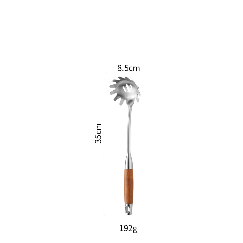 Cross-Border Kitchenware 316 Stainless Steel Spatula for Cooking Household Soup Spoon Rosewood Handle Spatula Kitchen Utensils Frying Spoon